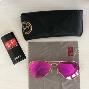 Ray Ban RB3025 Aviator Gradient Gold Sunglasses